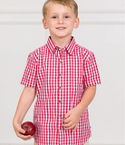 Classic Red Gingham SS Button Down Shirt