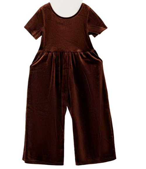 Classic Chocolate Velvet Holiday Jumpsuit