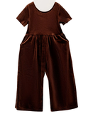 Classic Chocolate Velvet Holiday Jumpsuit