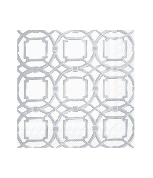 Silver Courtyard Cocktail Napkins