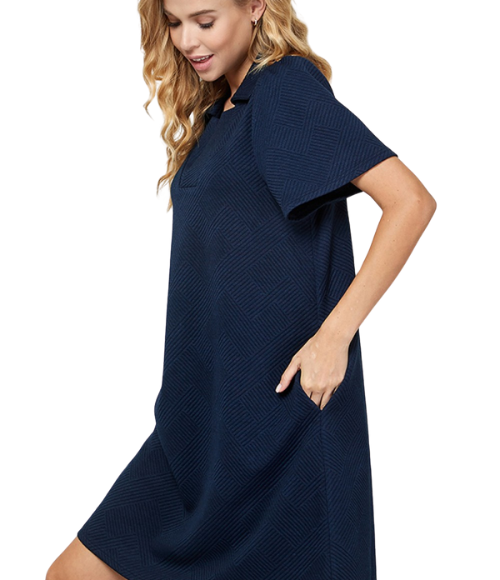 Collared Textured Dress - more colors