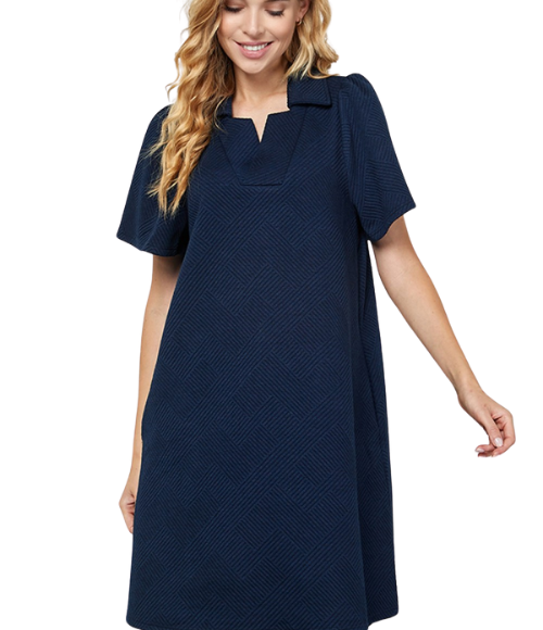 Collared Textured Dress - more colors