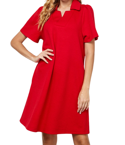 Collared Textured Dress - more colors