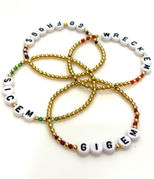 Collegiate 5mm Gold Beaded Bracelets