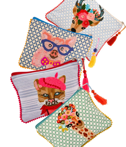 Colorful Embroidered Pouches