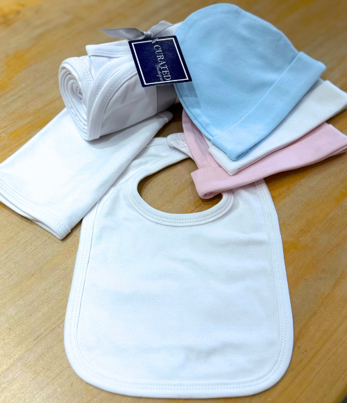 Cotton Burp, Bib & Blanket