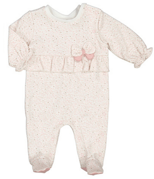 Cream Bow Footie, 6-9M