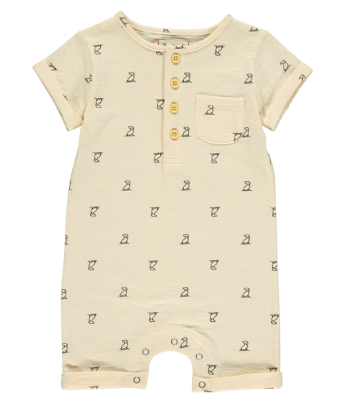 Creme Henry Henley Romper