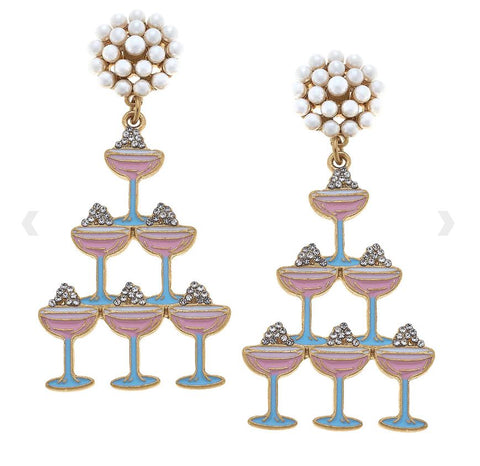Crystal & Pave Champagne Tower Earrings