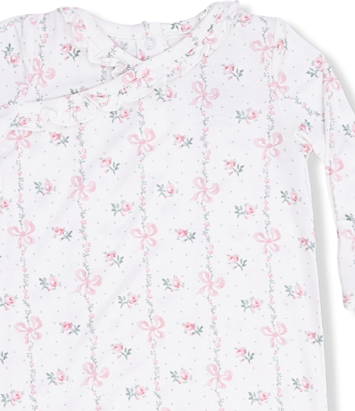 Dainty Buds & Bows Kimono Gown & Headband