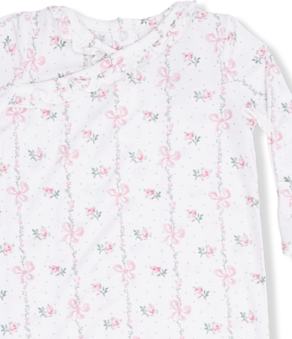 Dainty Buds & Bows Kimono Gown & Headband