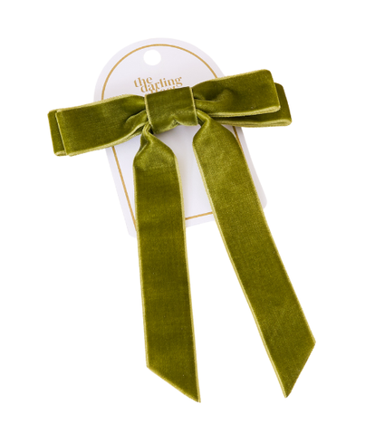 Velvet Hair Bows, Green