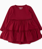Aggie Maroon Knit Ruffle Tiered Baby Tunic