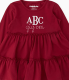 Aggie Maroon Knit Ruffle Tiered Baby Tunic