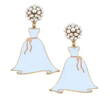 Wedding Dress & Pearl Cluster Earrings