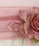 Dusty Rose Top Satin Flower Petal Baby Dress w/Organza Sash, Size 18M