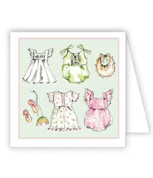 Pink Girl Baby Clothing Enclosure Card