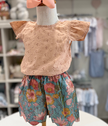 Emma Scalloped Shorts Set
