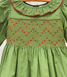 Evergreen Smocked Holly Dress