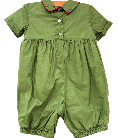 Evergreen Smocked Romper