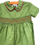Evergreen Smocked Romper
