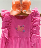 Kissy Eyelet Flutter Sleeve Dress & Bloomers
