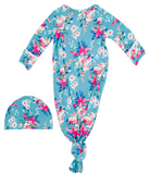Fancy Floral Sleep Gown & Hat Set
