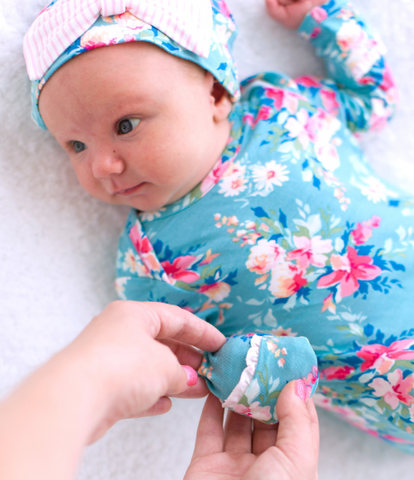 Fancy Floral Sleep Gown & Hat Set
