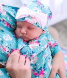 Fancy Floral Sleep Gown & Hat Set