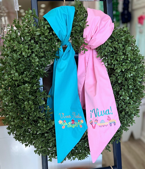 Custom Embroidered Wreath Sashes
