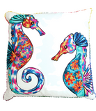 Embroidered Fiesta Seahorse Pillow