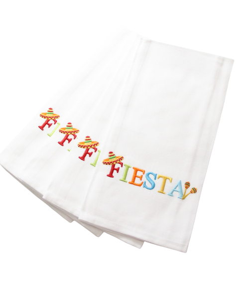 Embroidered Fiesta Tea Towel