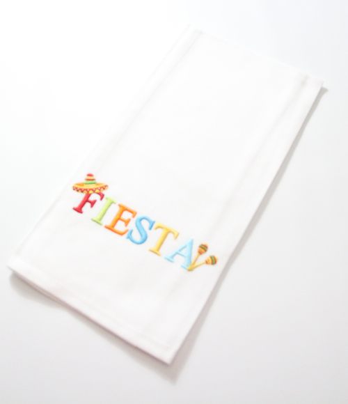 Embroidered Fiesta Tea Towel