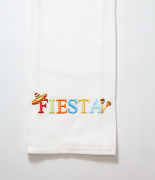 Embroidered Fiesta Tea Towel