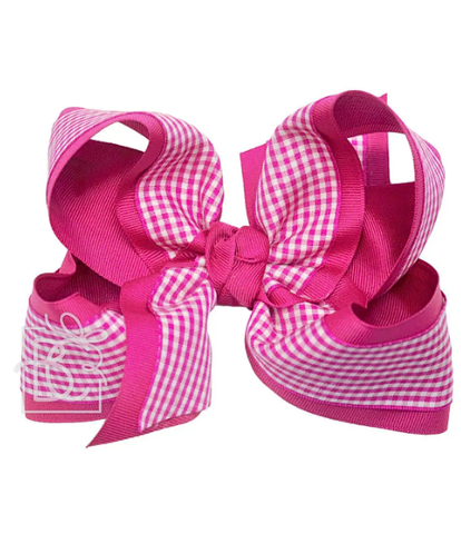 Layered Gingham-Grosgrain Bow