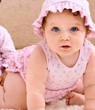 Garden Roses Pink Floppy Hat & Ruffle Bubble