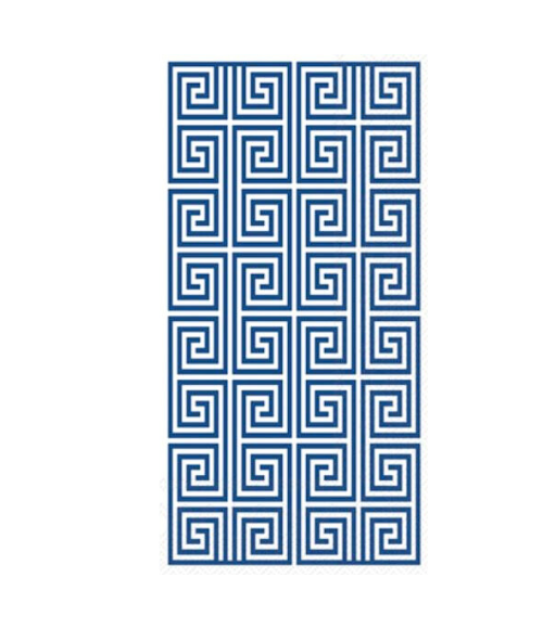 Blue & White Geometric Guest Napkin