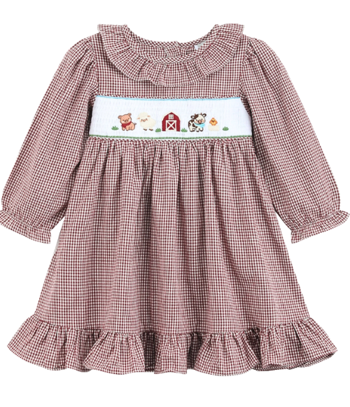 Gingham Farm Smocked Dress