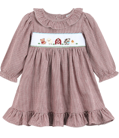 Gingham Farm Smocked Dress