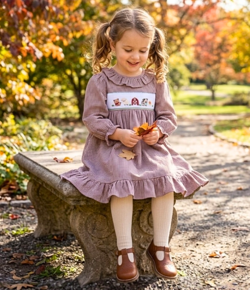 Gingham Farm Smocked Dress