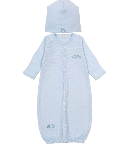 Kissy Rocking Horse Blue Stripe Converter Gown Set