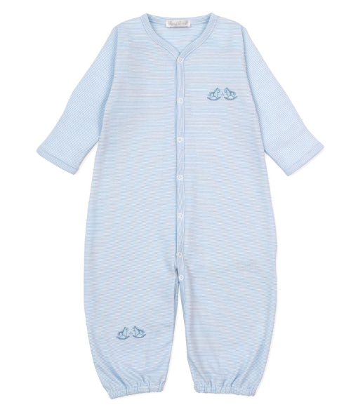 Kissy Rocking Horse Blue Stripe Converter Gown Set