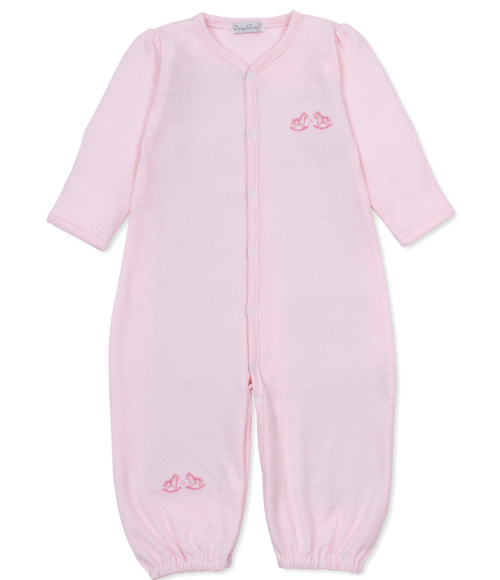 Kissy Rocking Horse Pink Stripe Converter Gown Set