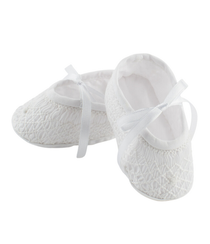 Girls Smocked Booties, NB-9M