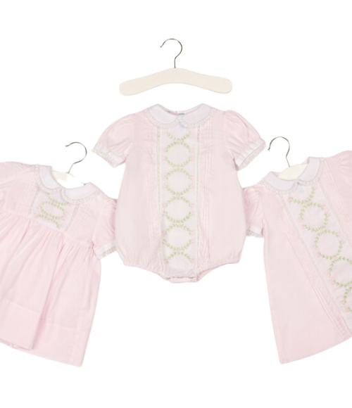 Girls Vintage Bloom Romper, NB-24M