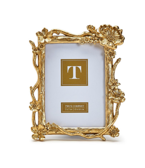 Gold Floral Spray Photo Frame