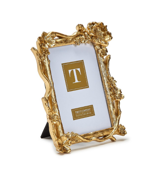 Gold Floral Spray Photo Frame