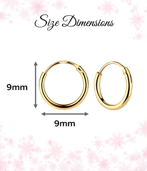 Gold Hoop Earrings for Baby & Girls