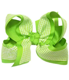 Layered Gingham-Grosgrain Bow