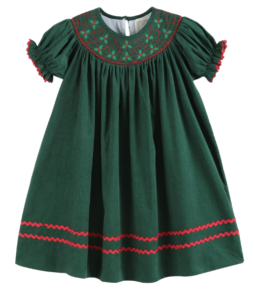 Mistletoe Smocked Bishop Dress